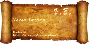 Veres Britta névjegykártya